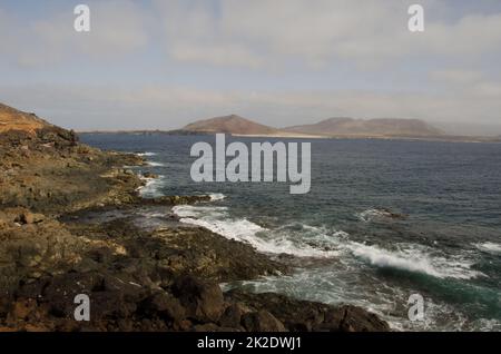 La Graciosa Island from Montana Clara. Stock Photo