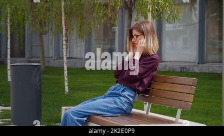 Portrait of sad young Caucasian. Stock Photo