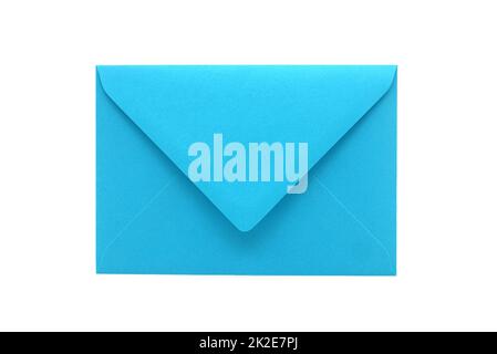 Blue envelope isolated on white background Stock Photo