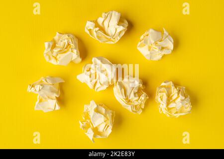 crumpled pieces of paper Stock Photo