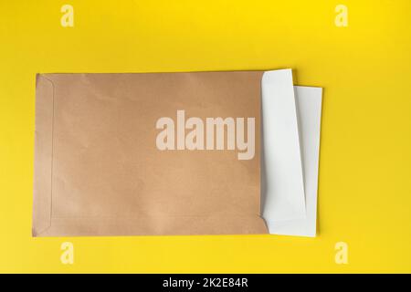 a brown paper envelope Stock Photo