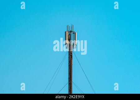 Telecommunication tower of 4G and 5G cellular Stock Photo