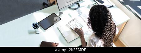 Disabled Professional Accountant African Lady Stock Photo