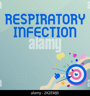 Writing displaying text Respiratory Infection. Business overview any infectious disease that directly affects the normal breathing Presenting Message Hitting Target Concept, Abstract Announcing Goal Stock Photo