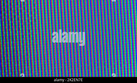 Close up view at a plasma tv while showing television activity. Stock Photo