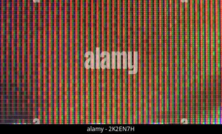 Close up view at a plasma tv while showing television activity. Stock Photo