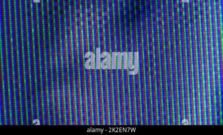 Close up view at a plasma tv while showing television activity. Stock Photo