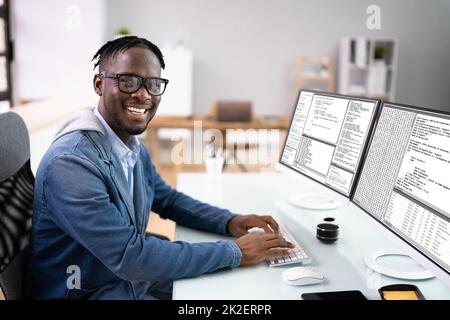 Developer Programmer Man Coding Software Stock Photo