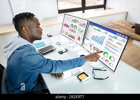 African American Business Man Analyst Stock Photo
