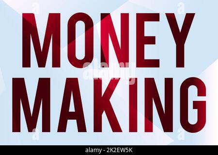 Writing displaying text Money Making. Internet Concept Stress free time management good earnings profit and investment Line Illustrated Backgrounds With Various Shapes And Colours. Stock Photo