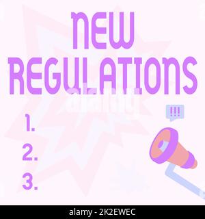 Inspiration showing sign New Regulations. Internet Concept Regulation controlling the activity usually used by rules. Megaphone Drawing Producing Lighting Making Announcement. Stock Photo