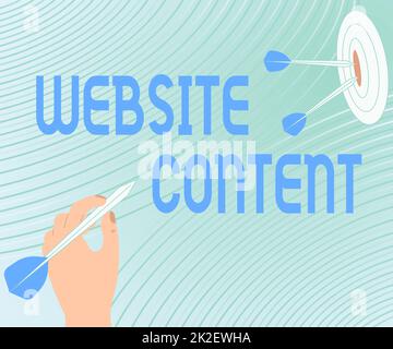 Text caption presenting Website Content. Business overview Website Content Presenting Message Hitting Target Concept, Abstract Announcing Goal. Stock Photo