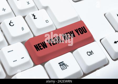 Writing displaying text New Year, New You. Business approach coming January Changing personality for a better person Abstract Presenting Ethical Hacker, Typing Creative Notes And Ideas Stock Photo