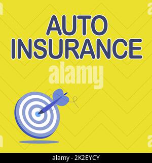 Handwriting text Auto Insurance. Business idea Protection against financial loss in case of accident Presenting Message Hitting Target Concept, Abstract Announcing Goal Stock Photo