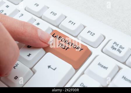 Handwriting text Laboratory Test. Concept meaning Determination of a medical diagnosis from the substances tested Researching Software Development Solutions, Typing Advanc Program Codes Stock Photo