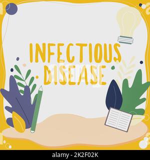 Handwriting text Infectious Disease. Business showcase caused by pathogenic microorganism, such as viruses, etc Text Frame Surrounded With Assorted Flowers Hearts And Leaves Stock Photo
