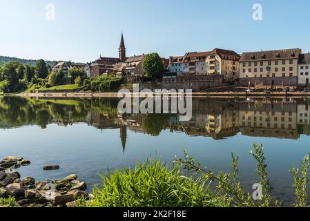 View of Neckargemuend, Neckar Valley, Baden-Wuerttemberg, Germany Stock Photo