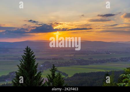 Broumov basin, Eastern Bohemia, Czech Republic Stock Photo