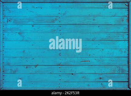 Blue painted wooden planks background Stock Photo