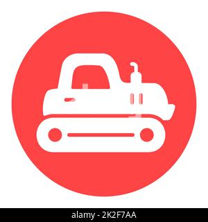 Tractor crawler vector isolated glyph icon Stock Photo - Alamy