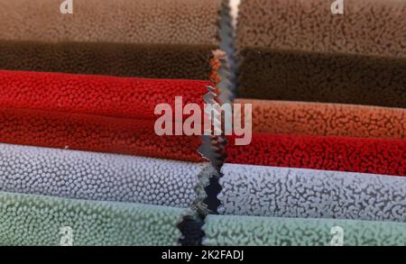 Swatch of upholstery fabric close up Stock Photo