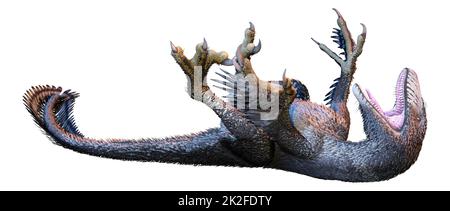 3D Rendering Dinosur Dakotaraptor on White Stock Photo