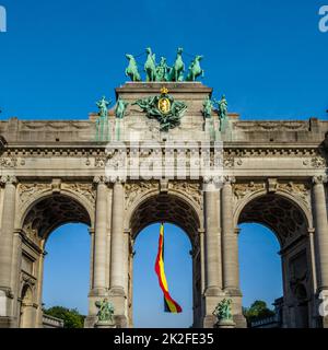 Cinquantenaire Arch in Brussels, Belgium Stock Photo