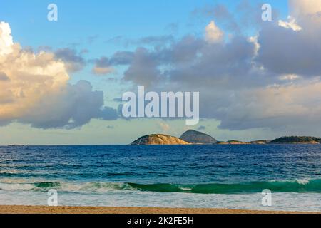 Islands on Ipanema beach Stock Photo