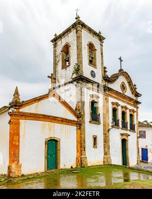 view of the historical center of the city of paraty in rio de janeiro ...