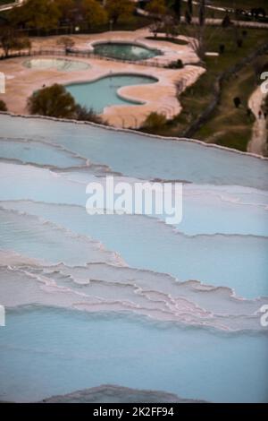 Travertin terraces in Pamukkale, Turkey Stock Photo