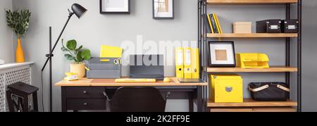 Panoramic view of the office workplace in modern style Stock Photo