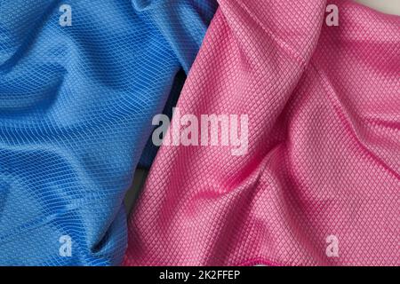 colorful microfiber cleaning cloths used in household cleaning, close-up microfiber cloths Stock Photo
