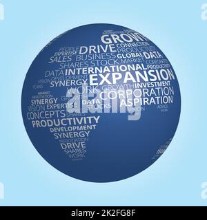 A digital image of a globe illustrating business concepts in a global context - ALL design on this image is created from scratch by Yuri Arcurs team Stock Photo