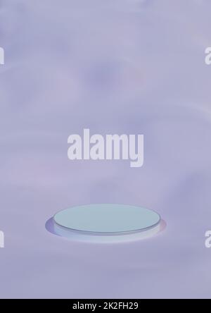 Soft Cloudy, Dreamy Product Display Light, Pastel Pink and Purple Background with Podium or Stand for Cosmetic Products. 3D Render with Soft Abstract Shapes. Stock Photo