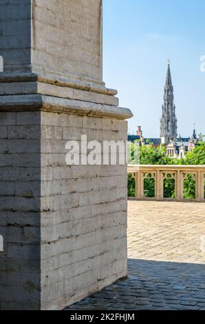 View from Mont des Arts Gardens in Brussels, Belgium Stock Photo