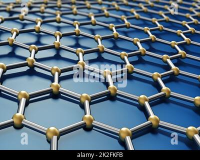 Nano material background consisting of honeycomb shapes. 3D illustration Stock Photo