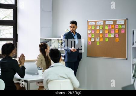 Kanban White Board Task Plan Stock Photo