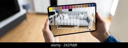 Furniture AR Smartphone Designer Application Stock Photo