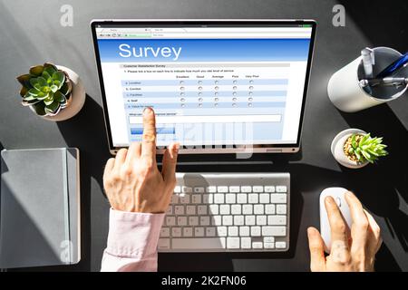 Online Business Feedback Survey Form Or Report Stock Photo