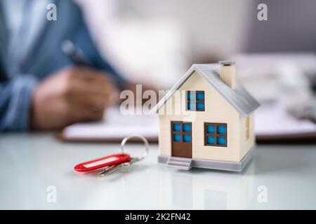 Signing House Rental Contract Document Stock Photo