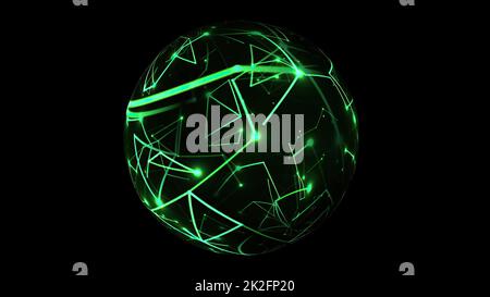 Connections concept on rotating sphere Stock Photo
