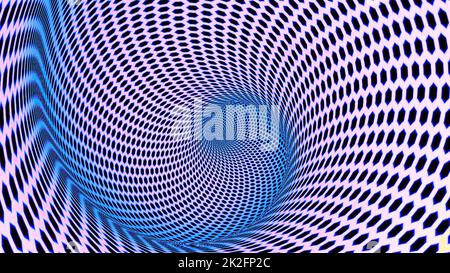 Abstract hypnotic pink and blue spiral tunnel Stock Photo