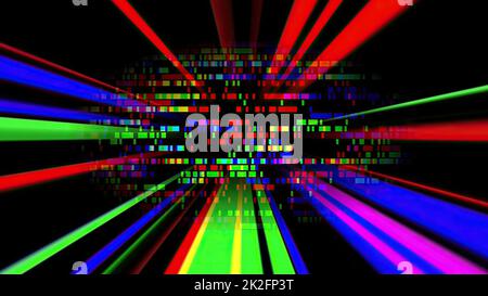 Colorful light rays and pixels Stock Photo - Alamy