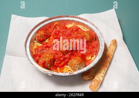 Spaghetti and Meatballs Stock Photo