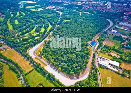 Monza race circut aerial view near Milano Stock Photo