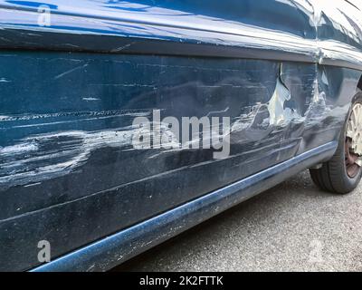 Scratched car Stock Photo