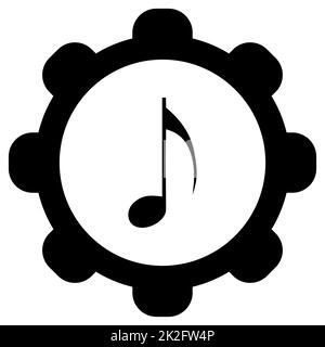 Music note and wheel Stock Photo