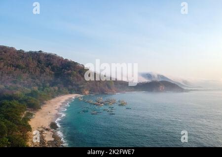 Amazing landscape around Papuma beach in Jember, Indonesia. Stock Photo
