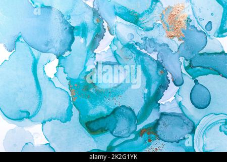 Alcohol ink blue, purple texture. Watercolor background for design.  High resolution oil painted texture for text. Seamless backdrop. Blue  brushstrok Stock Photo