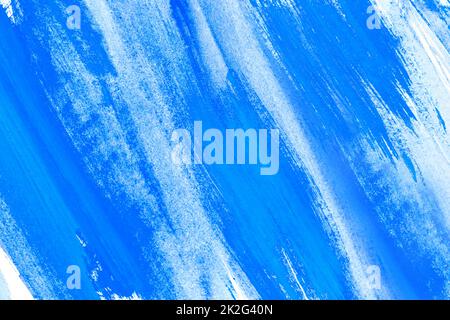 Abstract background blue, white  colors. Oil painting on canvas with brushstrokes and splash. Acrylic artwork on paper with spotted pattern. Texture b Stock Photo